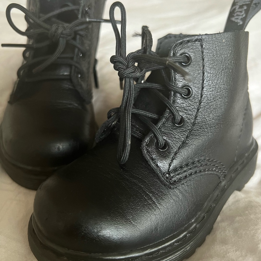 Dr. Martens Black Combat Boots - toddler size US size 6  Pascal Mono 1